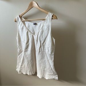 Cream Patagonia Linen/Cotton Sleeveless Shirt, M/L